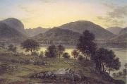 John glover Twilight,Ullswater mid 1820s oil painting on canvas